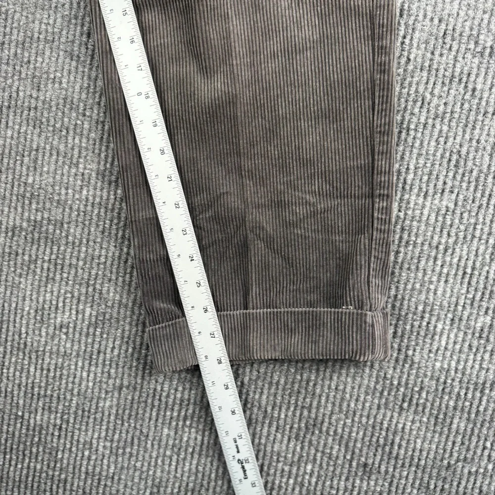 Vintage Banana Republic Pants Men 35x28 Gray Corduroy Pleated Cuffed Smithfield